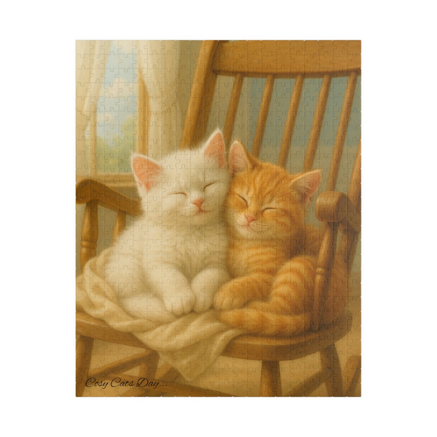 Swaying all the way to the sky - One puzzle, two peaceful hearts. - 110 to 525 Pieces - Perfect Gift for Cat Lovers