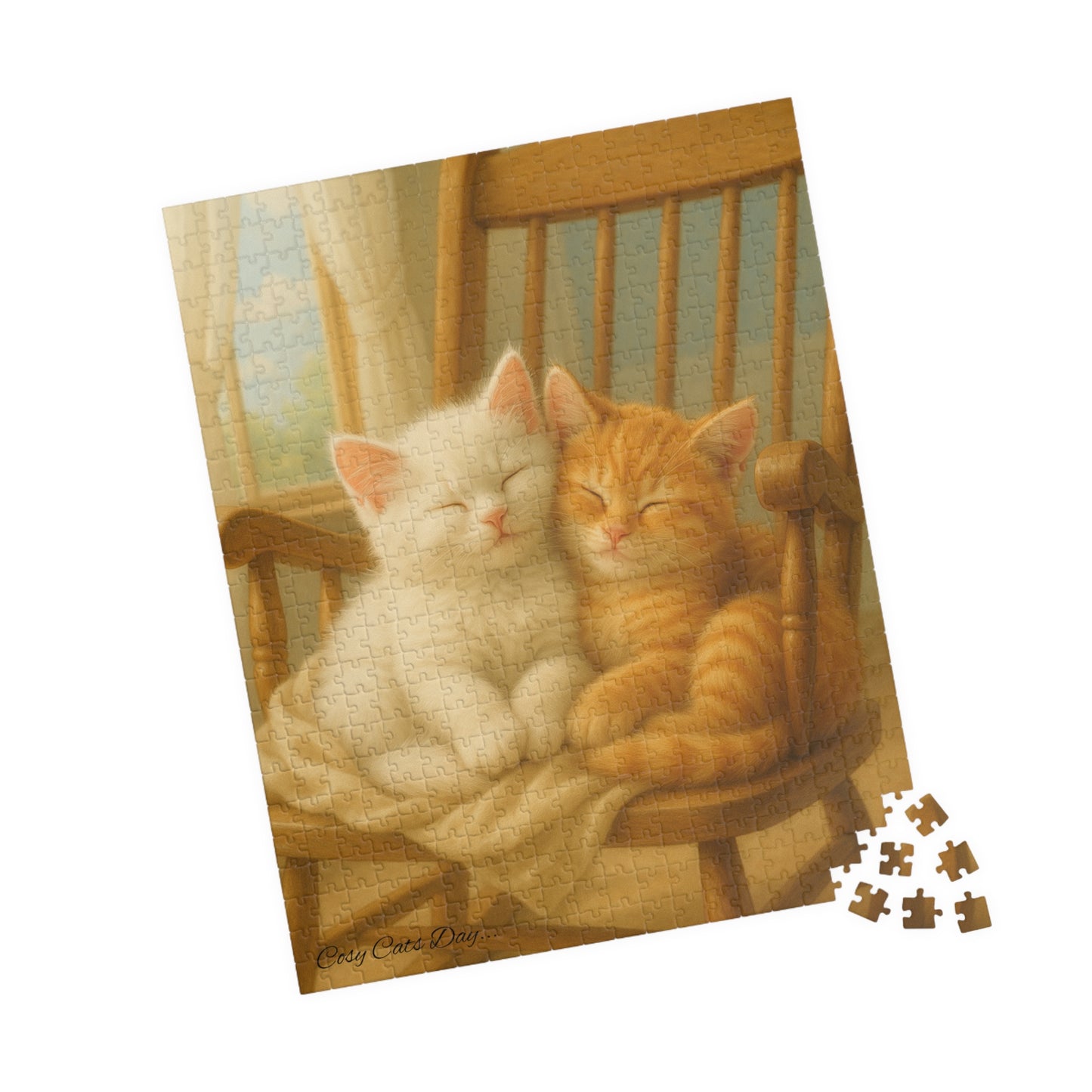 Swaying all the way to the sky - One puzzle, two peaceful hearts. - 110 to 525 Pieces - Perfect Gift for Cat Lovers