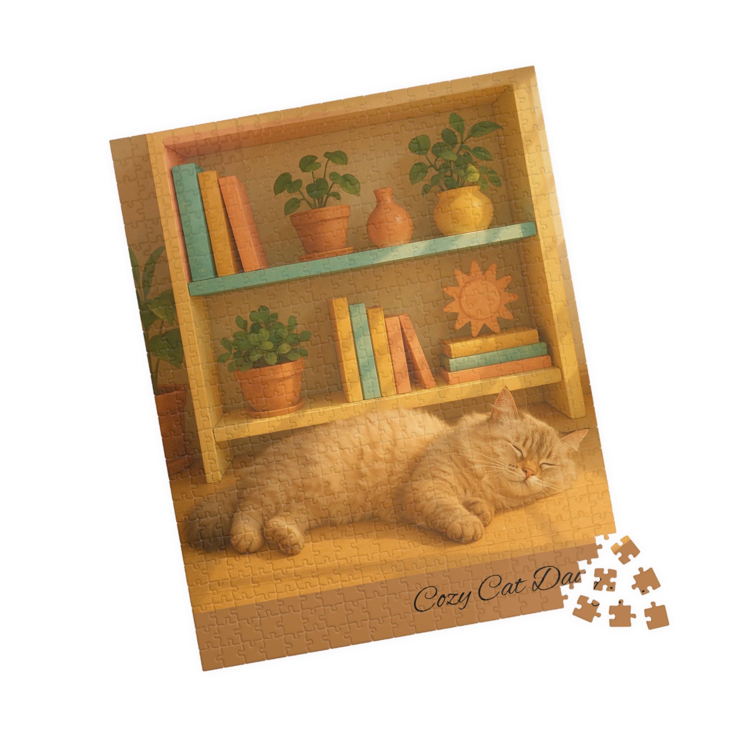 Cozy Cat  - Sleeping Fluffy Cat in Warm Home Interior, 110, 252, 520 Pieces
