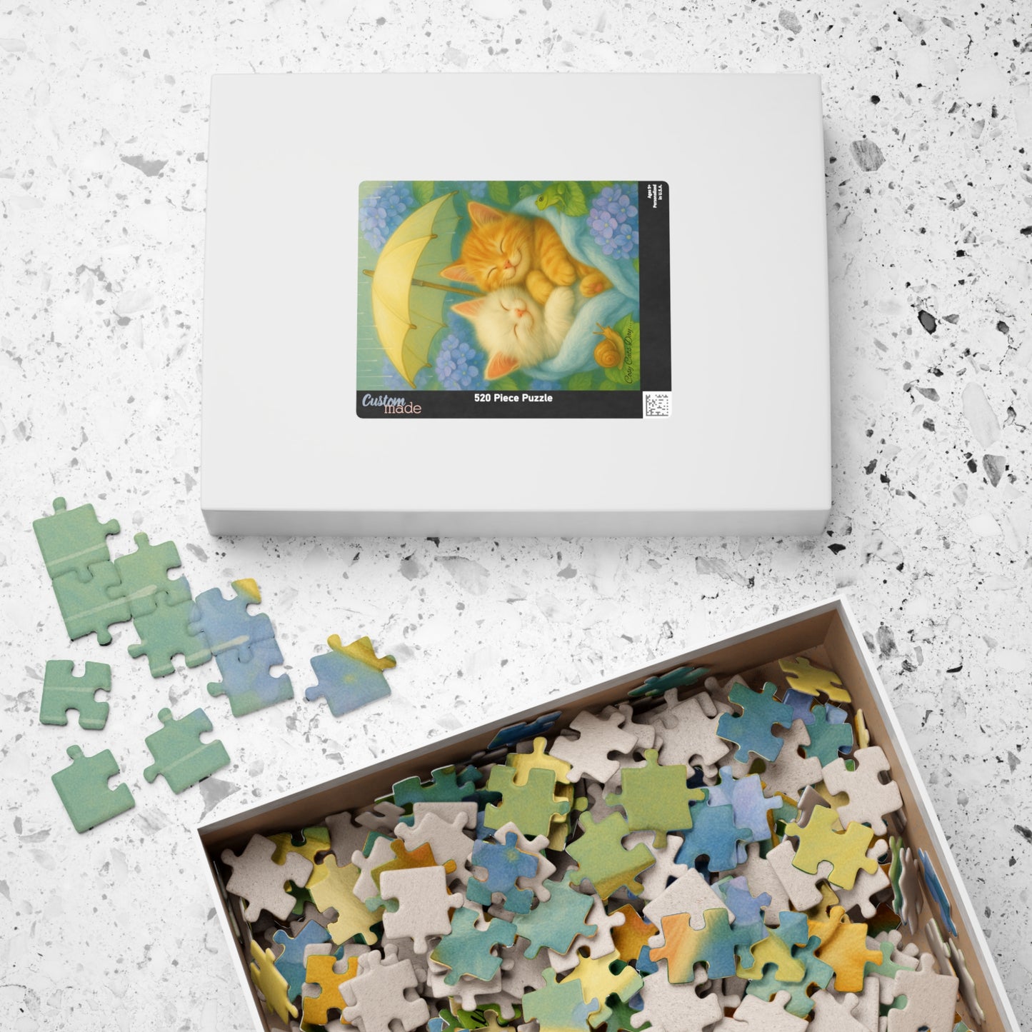 A Gentle Rainy Day - One puzzle, two peaceful hearts. - cats, kittens - 110 to 525 Pieces - Perfect Gift for Cat Lovers