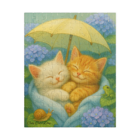 A Gentle Rainy Day - One puzzle, two peaceful hearts. - cats, kittens - 110 to 525 Pieces - Perfect Gift for Cat Lovers