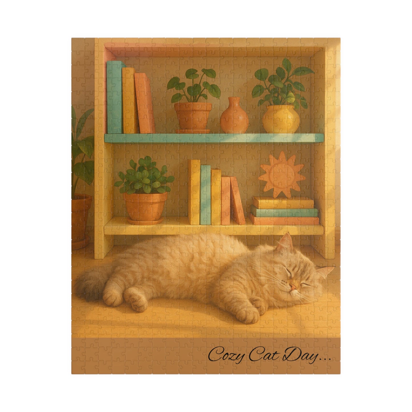 Cozy Cat  - Sleeping Fluffy Cat in Warm Home Interior, 110, 252, 520 Pieces