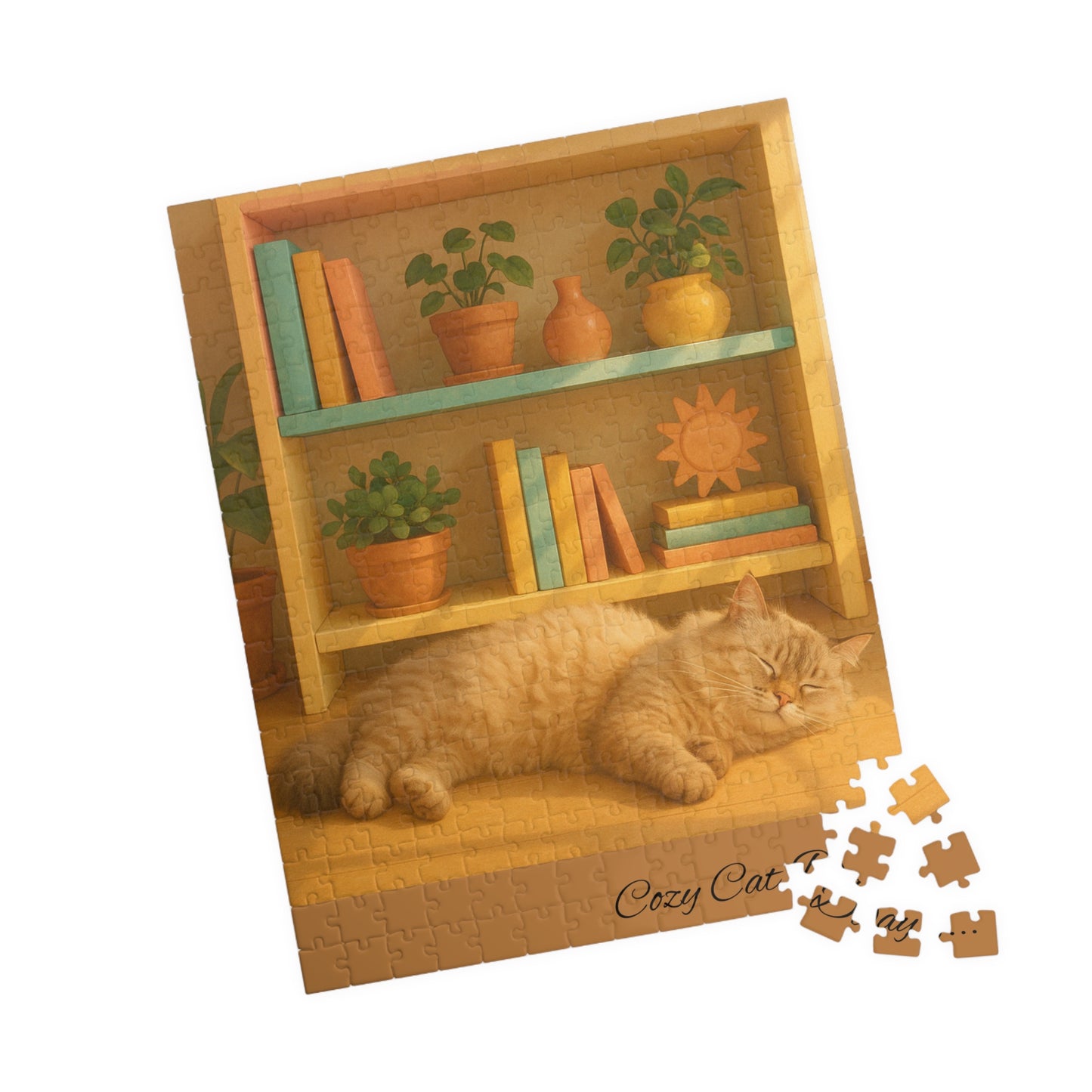 Cozy Cat  - Sleeping Fluffy Cat in Warm Home Interior, 110, 252, 520 Pieces