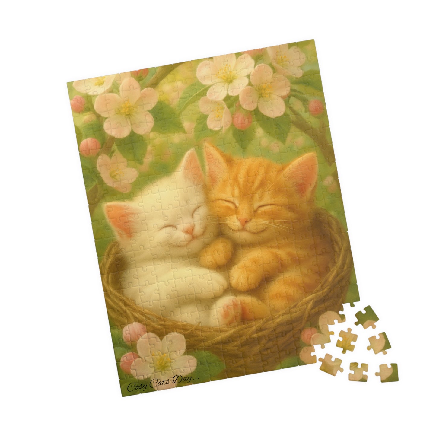 The Heart of Spring - One puzzle, two peaceful hearts. - 110 to 525 Pieces - Perfect Gift for Cat Lovers