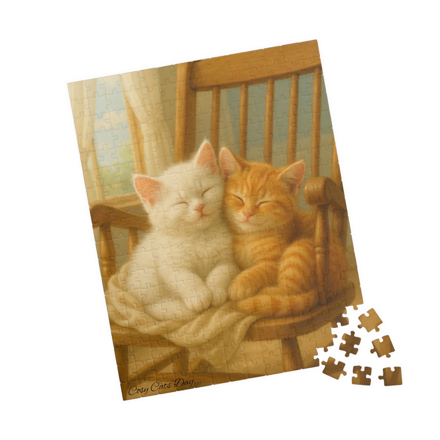 Swaying all the way to the sky - One puzzle, two peaceful hearts. - 110 to 525 Pieces - Perfect Gift for Cat Lovers