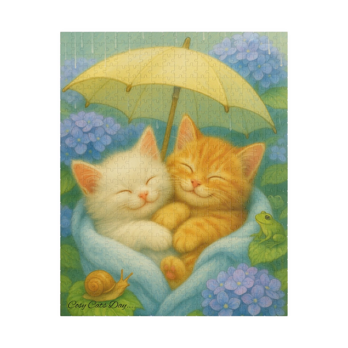 A Gentle Rainy Day - One puzzle, two peaceful hearts. - cats, kittens - 110 to 525 Pieces - Perfect Gift for Cat Lovers