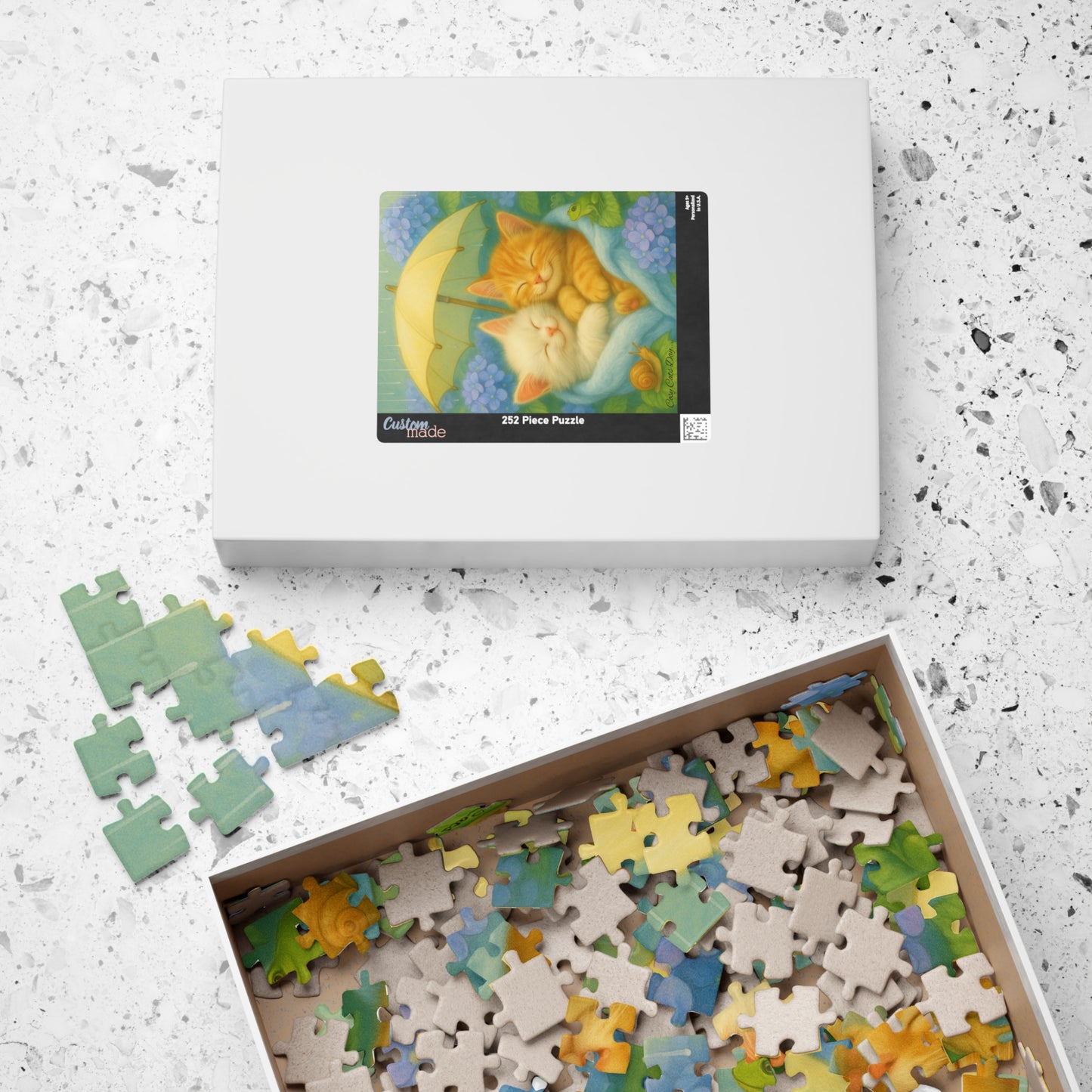 A Gentle Rainy Day - One puzzle, two peaceful hearts. - cats, kittens - 110 to 525 Pieces - Perfect Gift for Cat Lovers