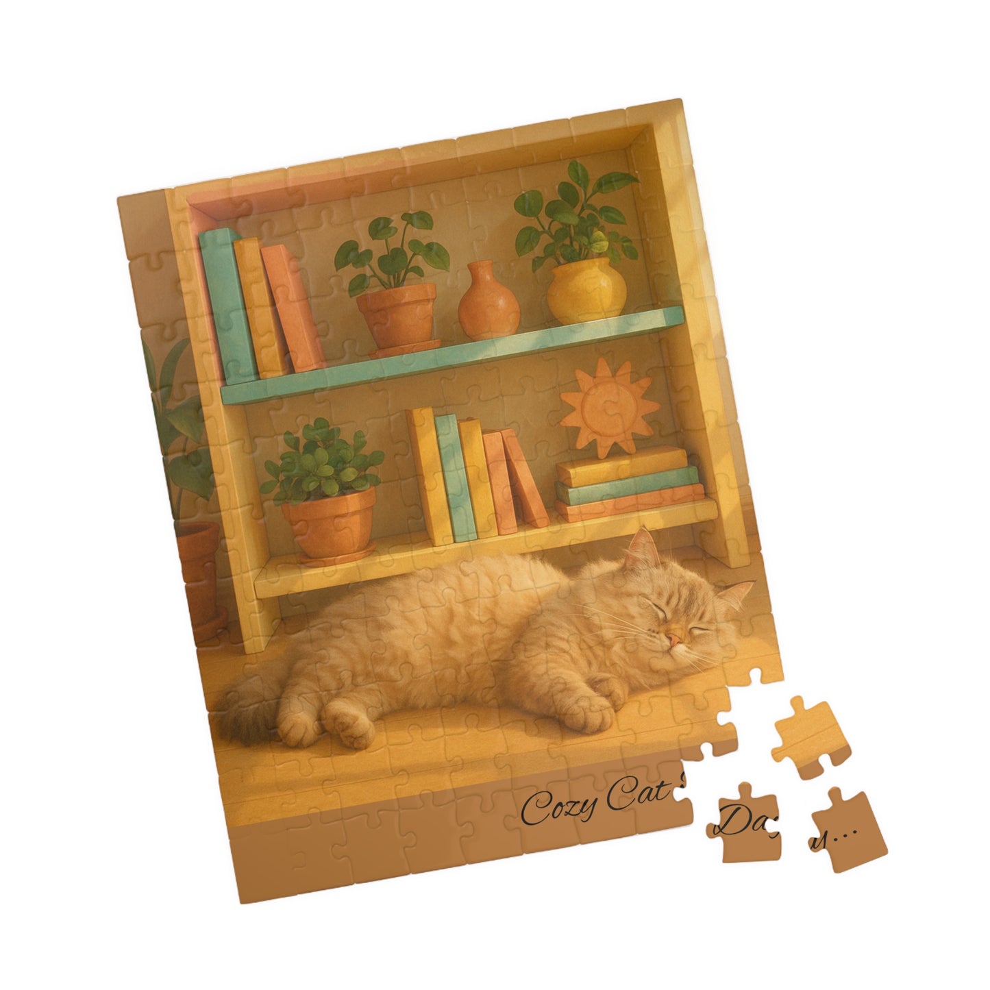 Cozy Cat  - Sleeping Fluffy Cat in Warm Home Interior, 110, 252, 520 Pieces