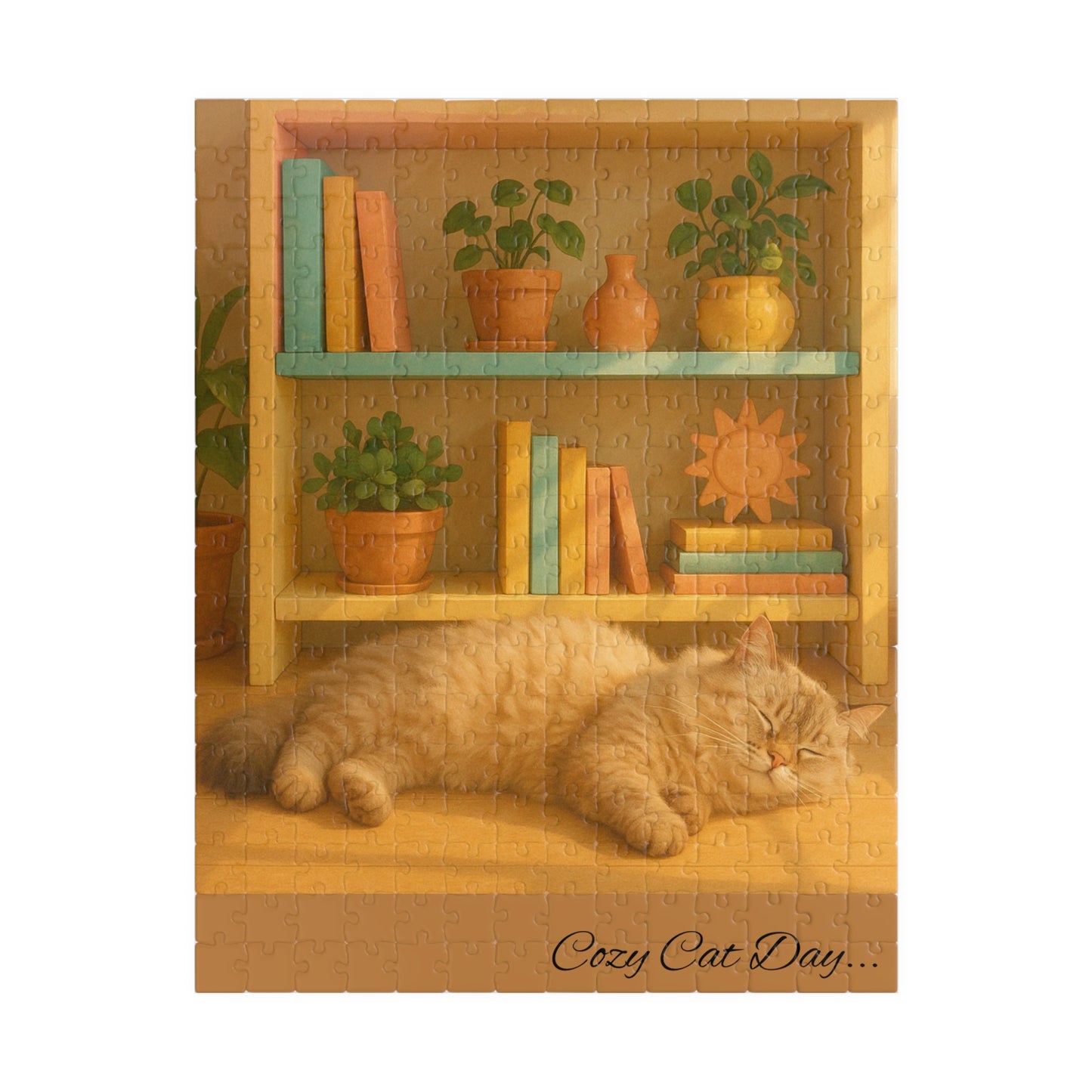 Cozy Cat  - Sleeping Fluffy Cat in Warm Home Interior, 110, 252, 520 Pieces