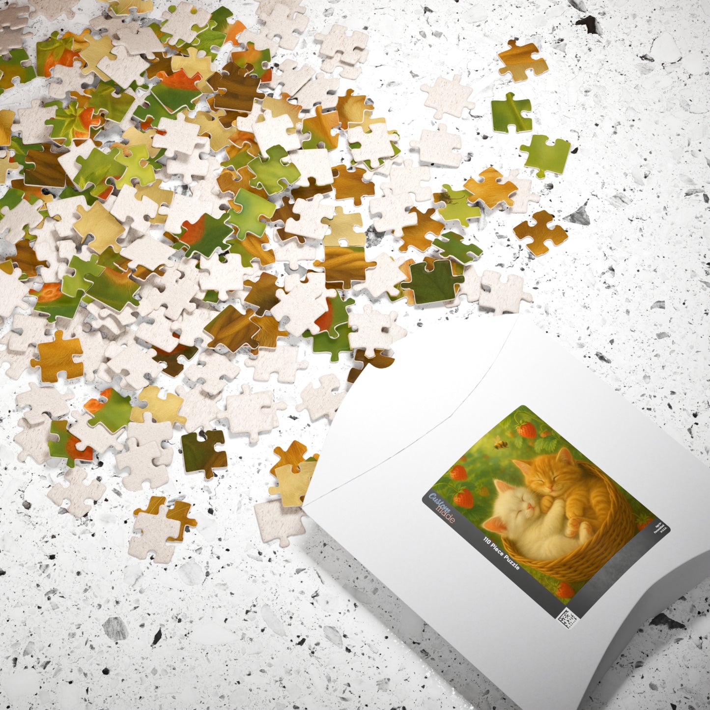 Dreaming in Strawberry Skies - One puzzle, two peaceful hearts. - 110 to 525 Pieces - Perfect Gift for Cat Lovers