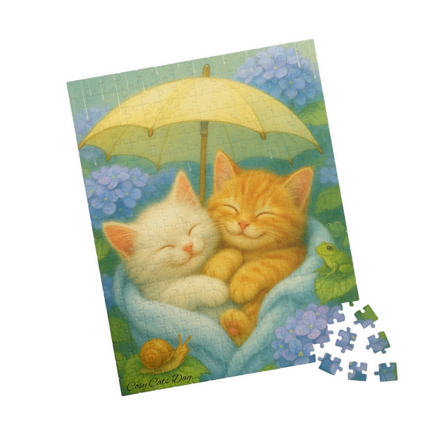 A Gentle Rainy Day - One puzzle, two peaceful hearts. - cats, kittens - 110 to 525 Pieces - Perfect Gift for Cat Lovers