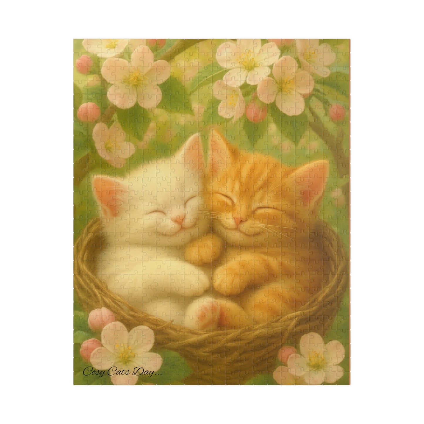 The Heart of Spring - One puzzle, two peaceful hearts. - 110 to 525 Pieces - Perfect Gift for Cat Lovers