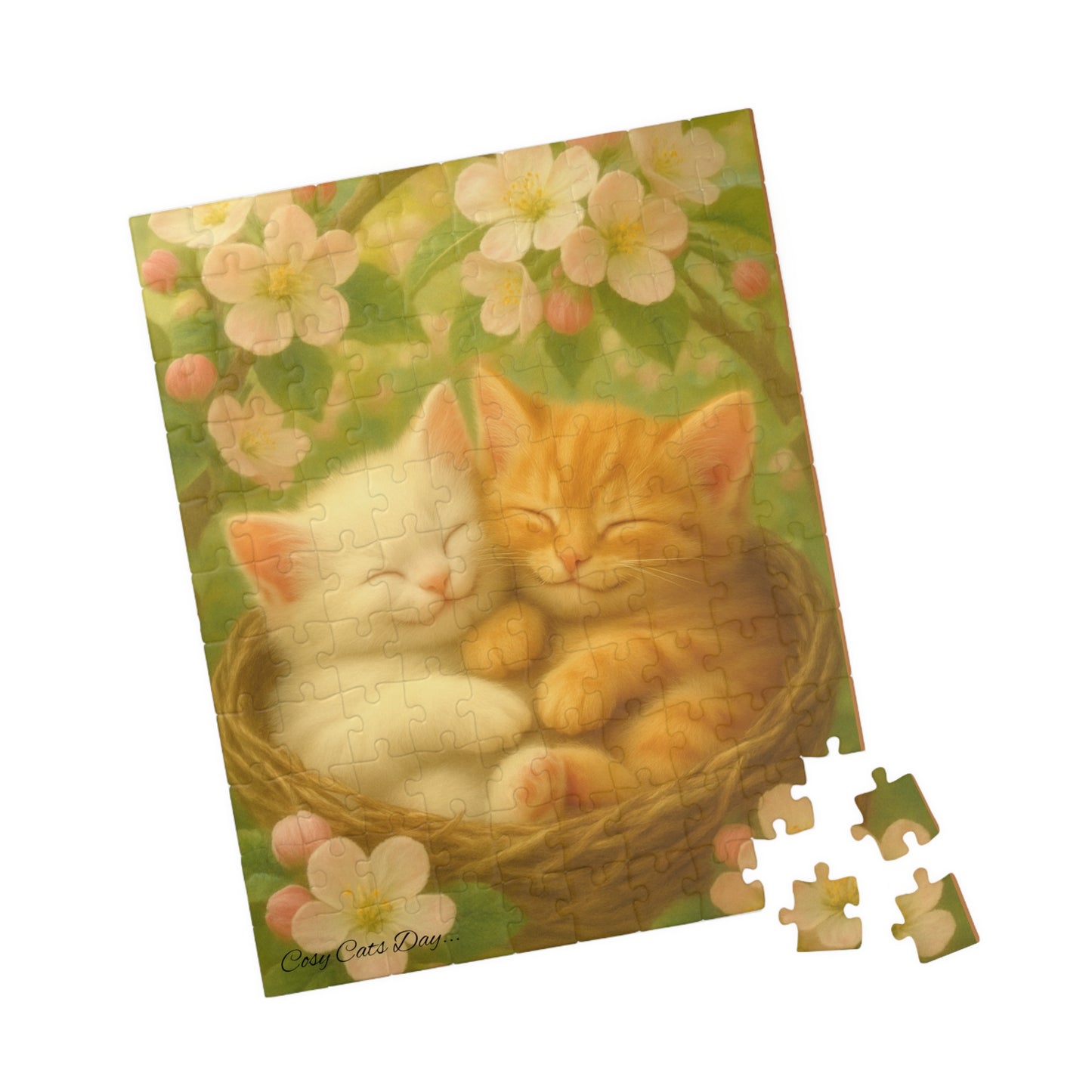 The Heart of Spring - One puzzle, two peaceful hearts. - 110 to 525 Pieces - Perfect Gift for Cat Lovers