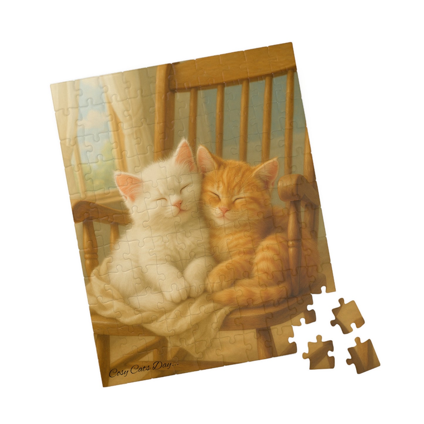 Swaying all the way to the sky - One puzzle, two peaceful hearts. - 110 to 525 Pieces - Perfect Gift for Cat Lovers