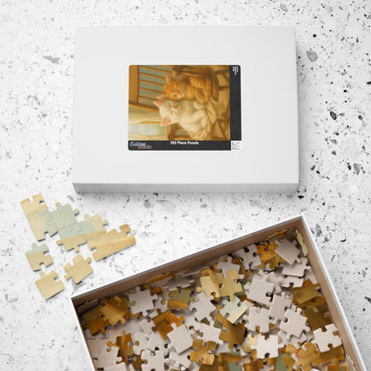 Swaying all the way to the sky - One puzzle, two peaceful hearts. - 110 to 525 Pieces - Perfect Gift for Cat Lovers