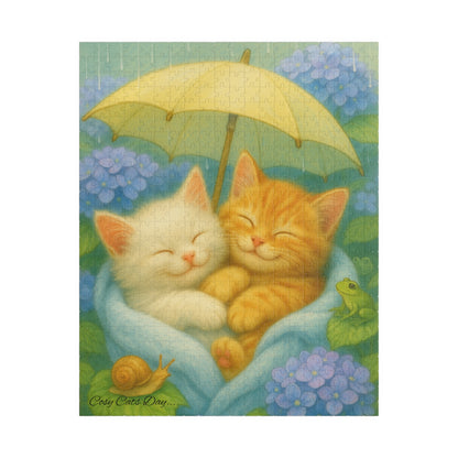 A Gentle Rainy Day - One puzzle, two peaceful hearts. - cats, kittens - 110 to 525 Pieces - Perfect Gift for Cat Lovers
