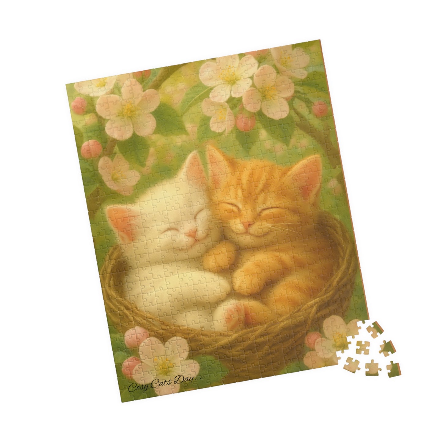 The Heart of Spring - One puzzle, two peaceful hearts. - 110 to 525 Pieces - Perfect Gift for Cat Lovers