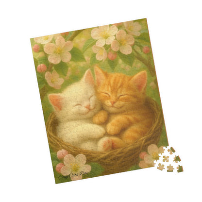 The Heart of Spring - One puzzle, two peaceful hearts. - 110 to 525 Pieces - Perfect Gift for Cat Lovers
