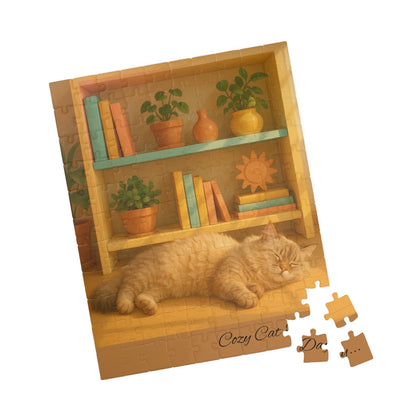 Cozy Cat  - Sleeping Fluffy Cat in Warm Home Interior, 110, 252, 520 Pieces